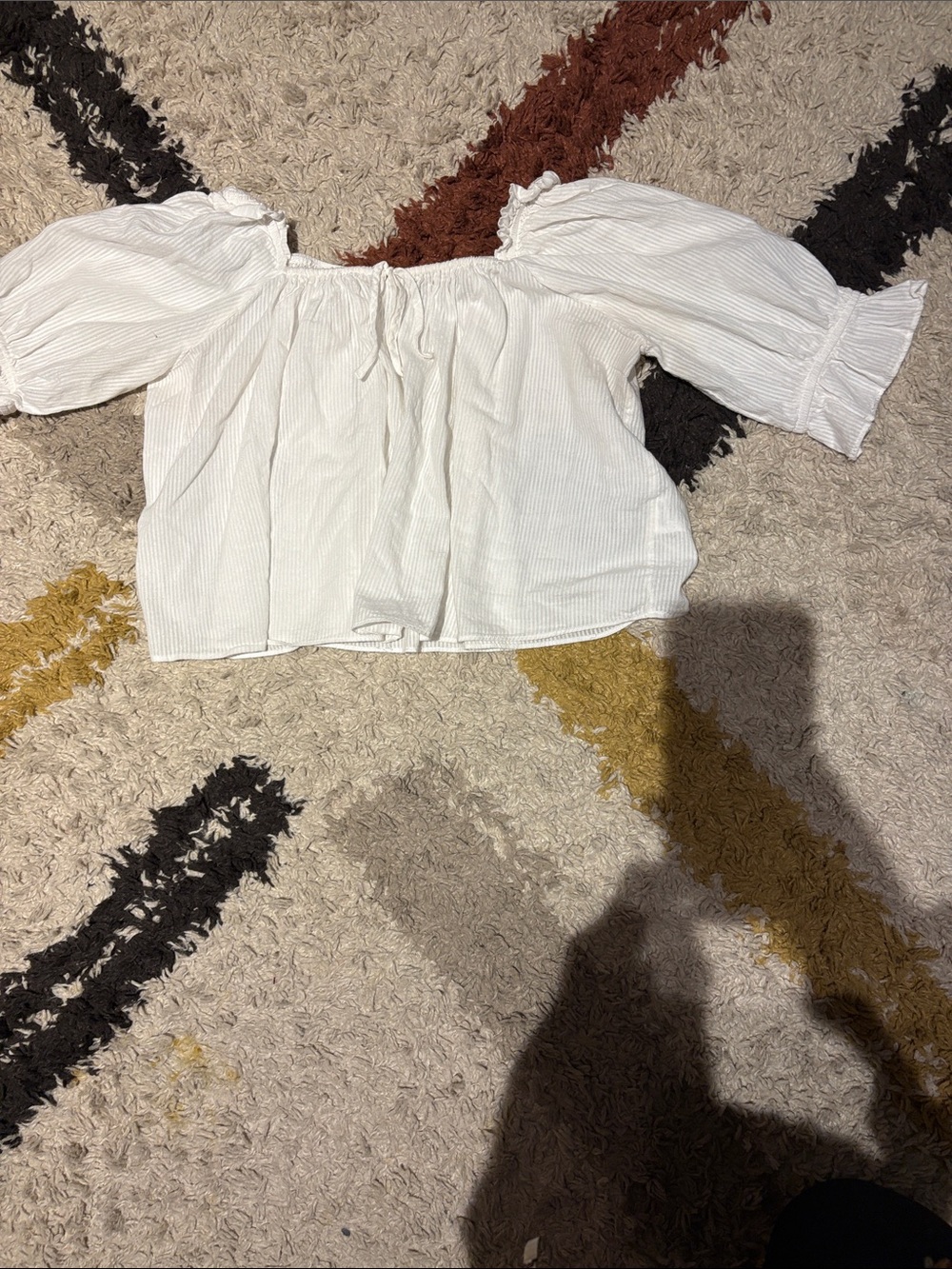 White Off-Shoulder Vintage Top - Women